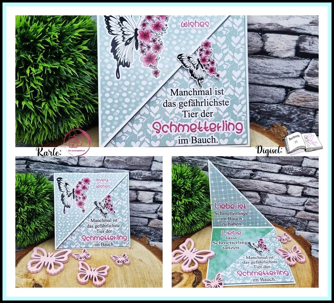 Plotterdatei flower butterfly, Sublimation, Digistamp, Digipaper - Sewando