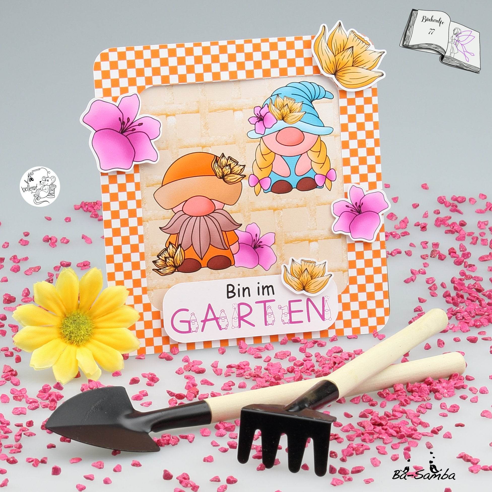 Digiset Blumenwichtel Plotterdatei, Sublimation, Digistamp, Digipaper - Sewando
