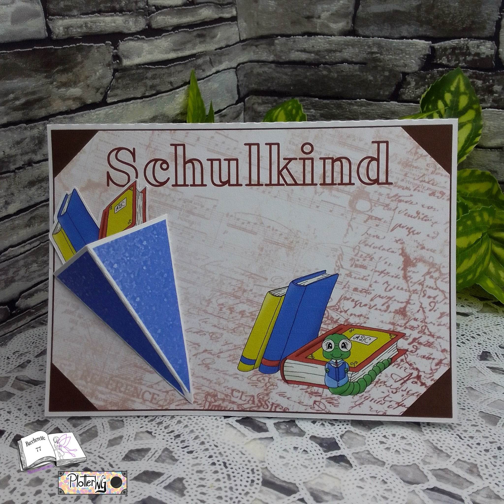 Digiset Bücherwurm Plotterdatei, Sublimation, Digistamp, Digipaper - Sewando