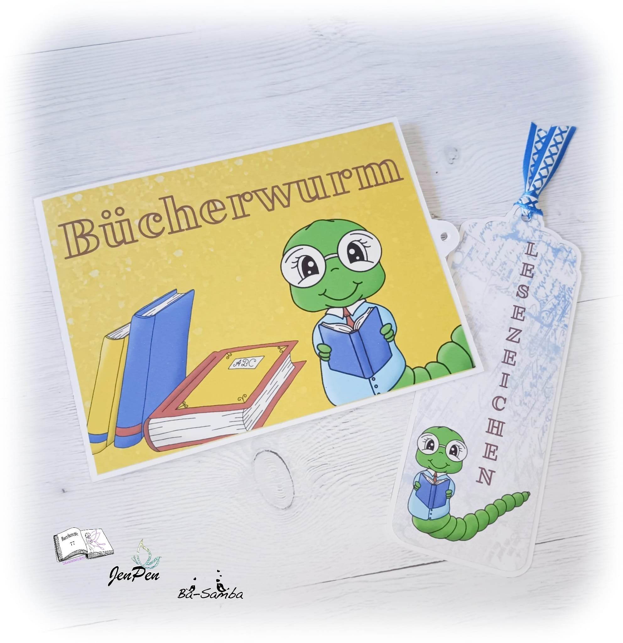 Digiset Bücherwurm Plotterdatei, Sublimation, Digistamp, Digipaper - Sewando