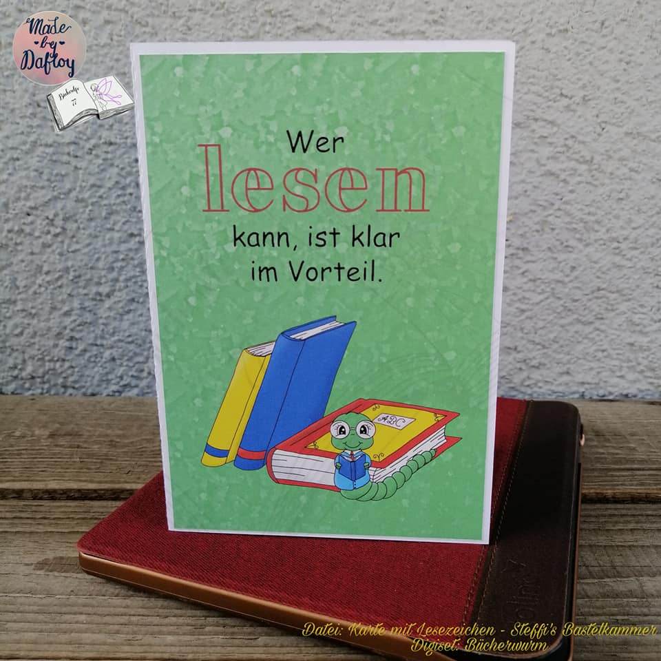 Digiset Bücherwurm Plotterdatei, Sublimation, Digistamp, Digipaper - Sewando