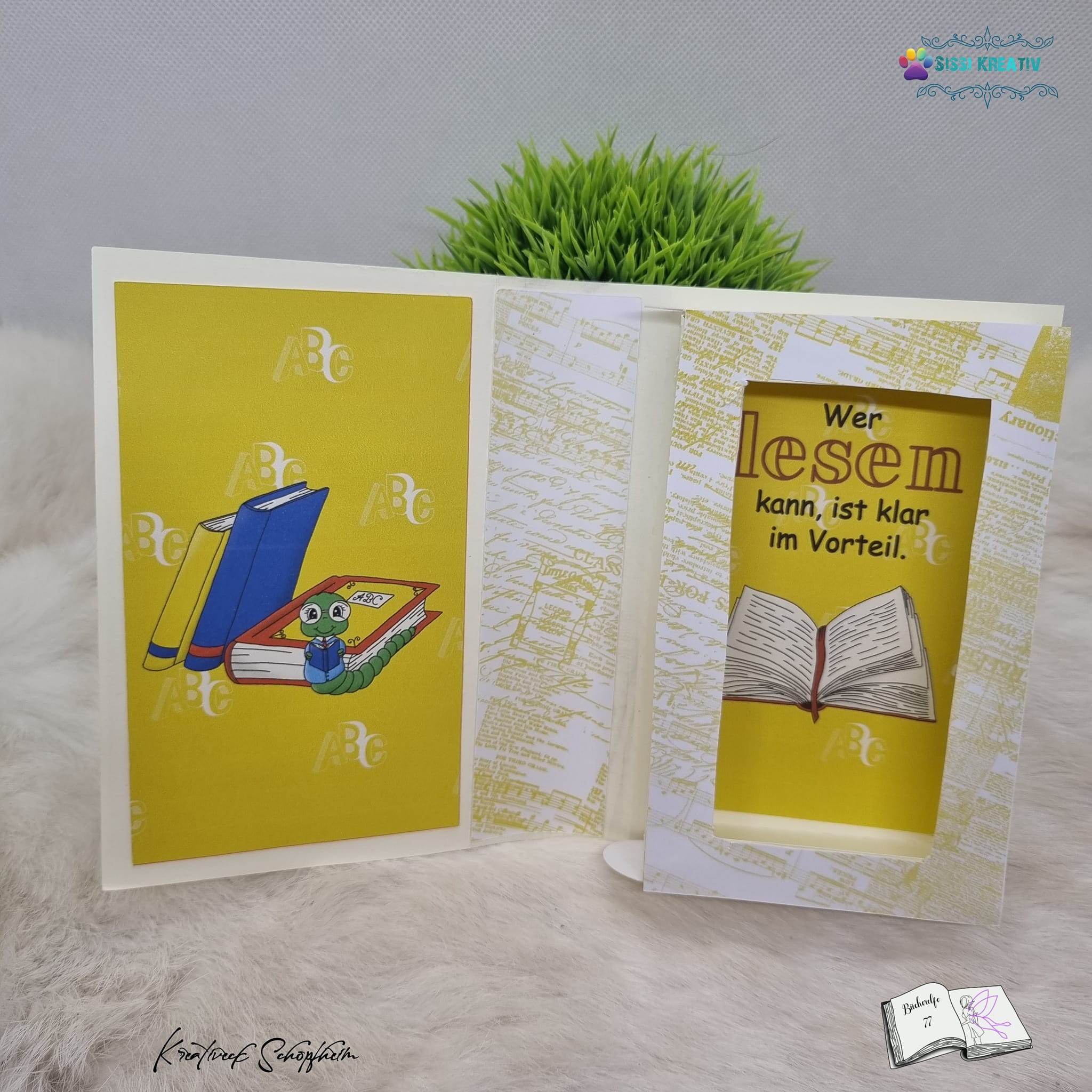 Plotterdatei Bücherwurm, Sublimation, Digistamp, Digipaper - Sewando