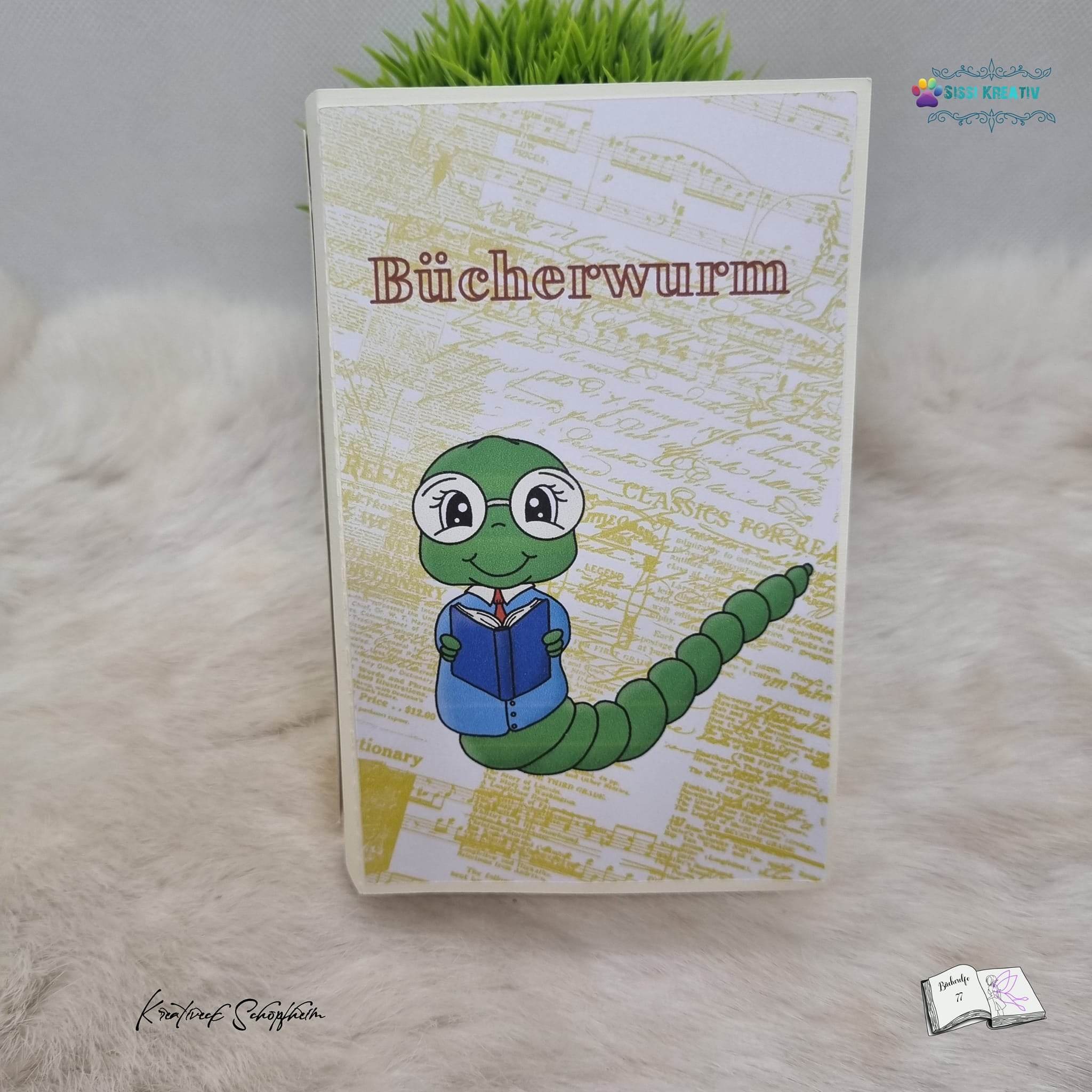 Plotterdatei Bücherwurm, Sublimation, Digistamp, Digipaper - Sewando
