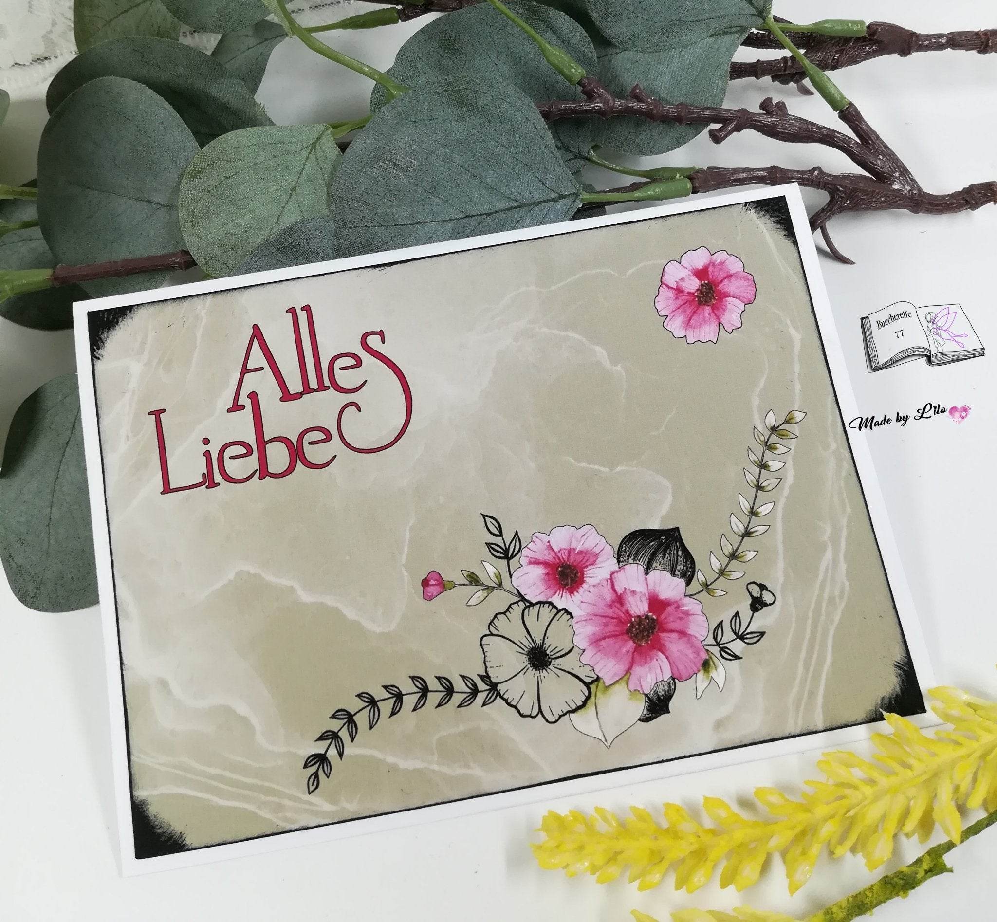 Digiset Moosröschen Plotterdatei, Sublimation, Digistamp, Digipaper - Sewando