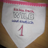 Stickdatei - Ich bin frech, wild und endlich ..... (Zahl 1-9) - Sewando