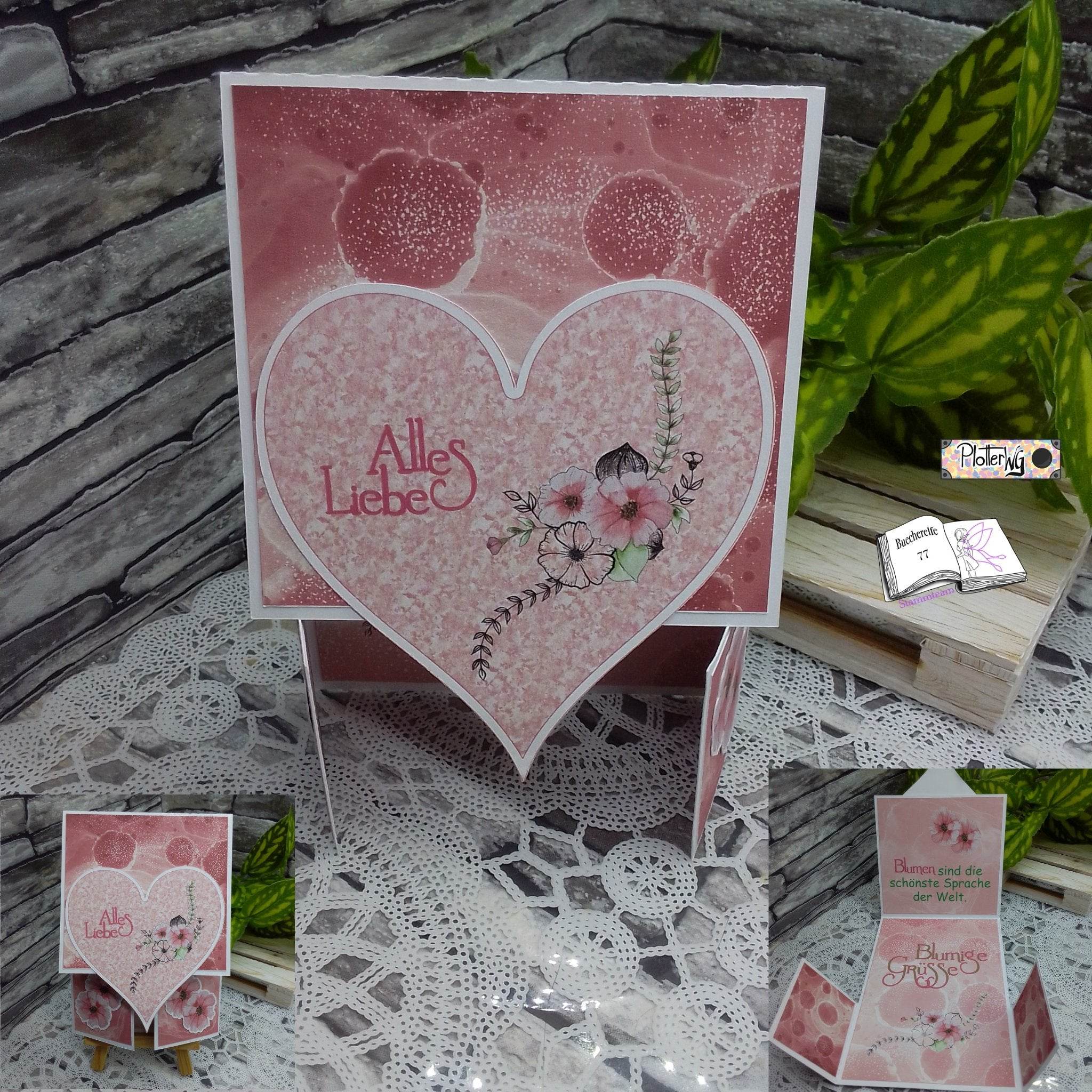 Digiset Moosröschen Plotterdatei, Sublimation, Digistamp, Digipaper - Sewando