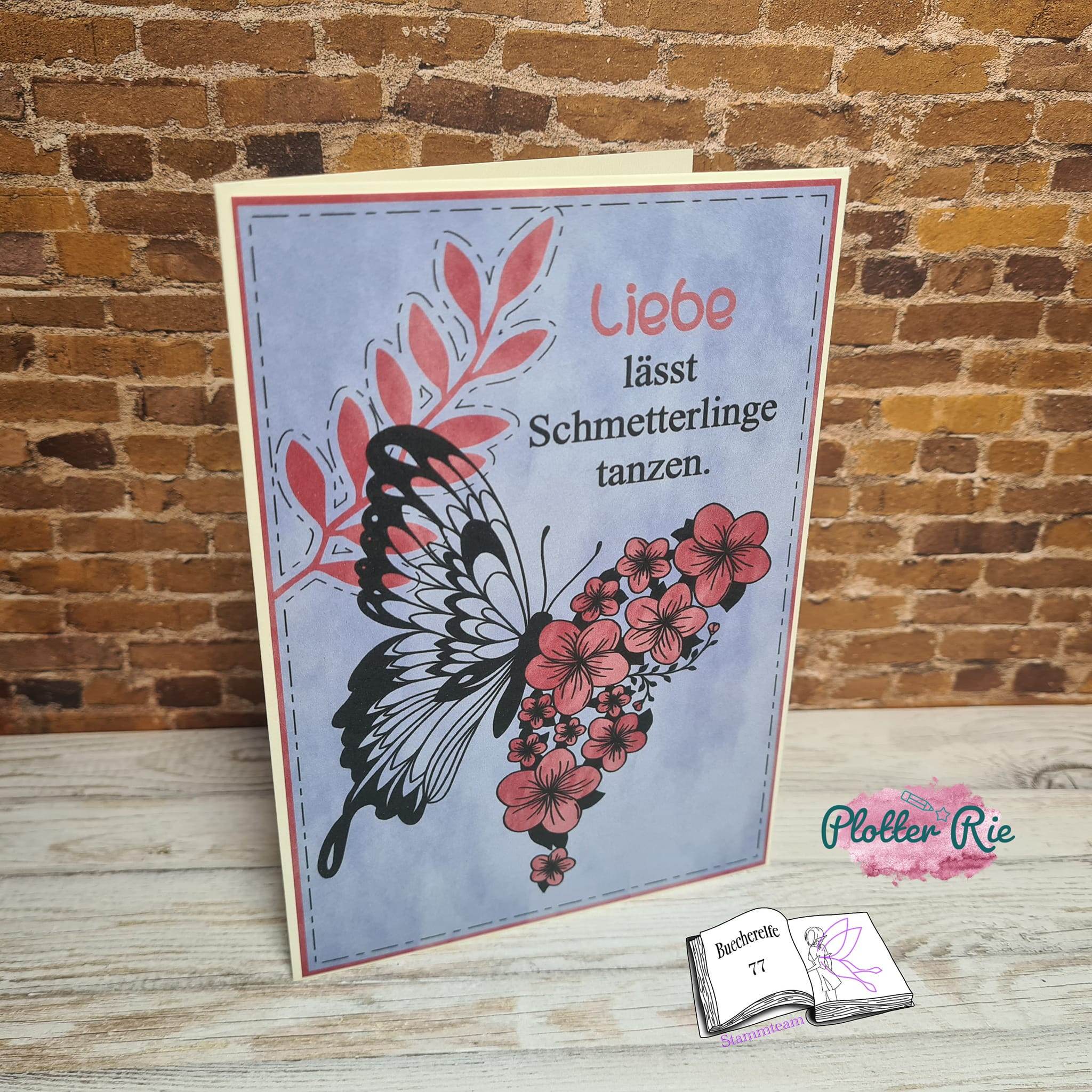 Plotterdatei flower butterfly, Sublimation, Digistamp, Digipaper - Sewando