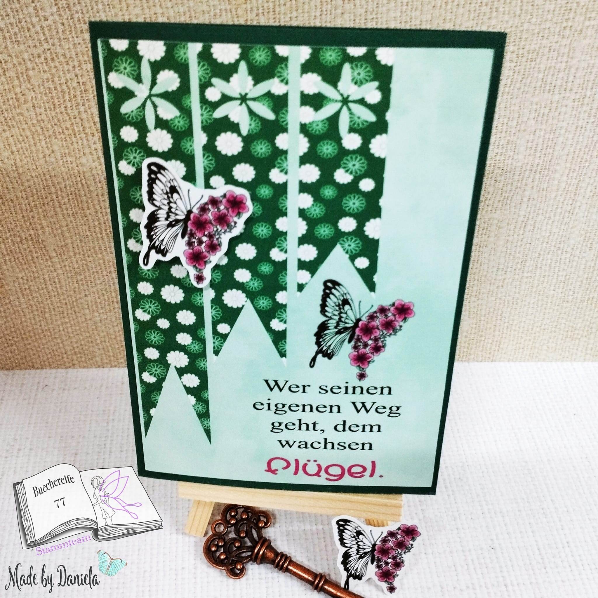 Plotterdatei flower butterfly, Sublimation, Digistamp, Digipaper - Sewando
