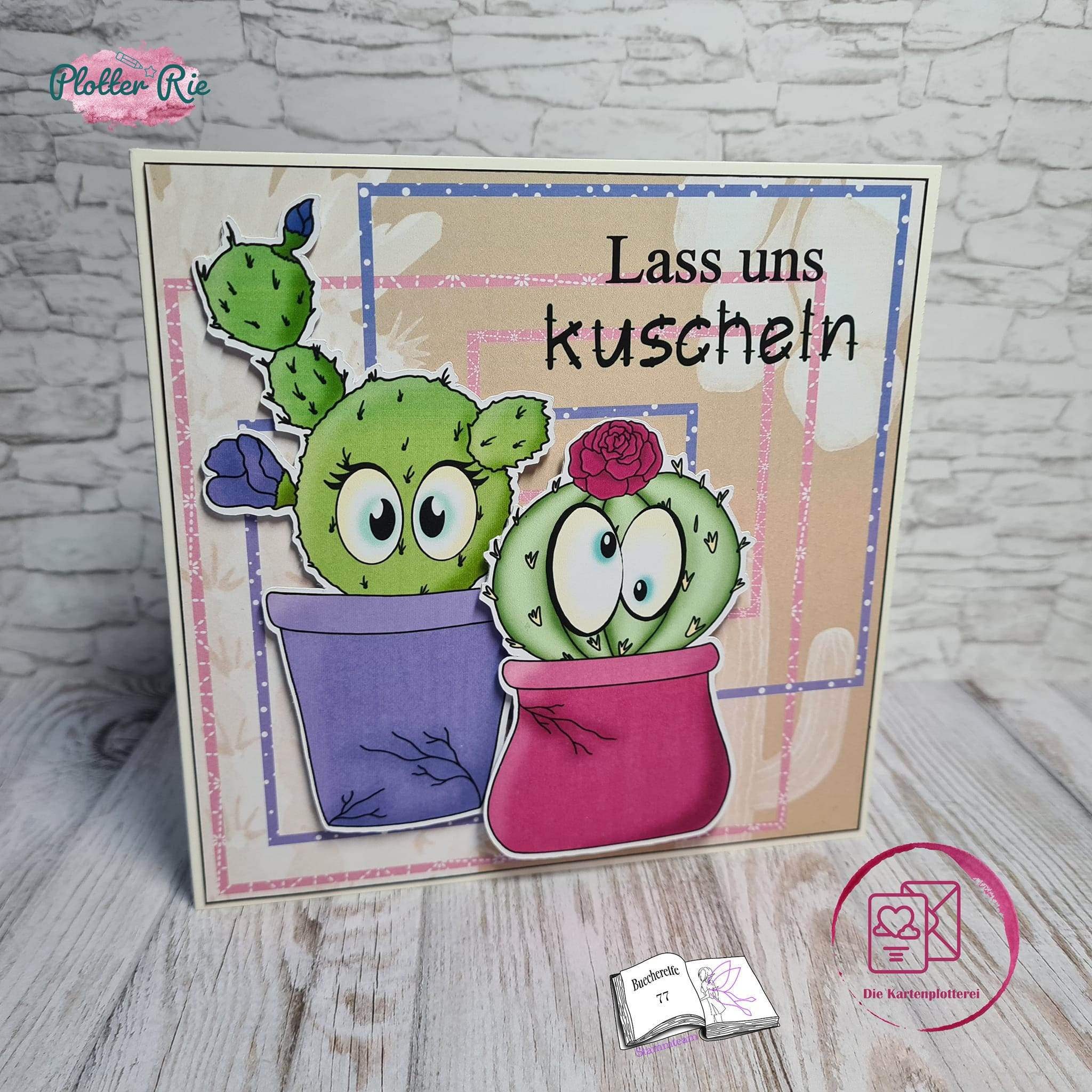 Digiset Kaktus Freunde Plotterdatei, Sublimation, Digistamp, Digipaper - Sewando