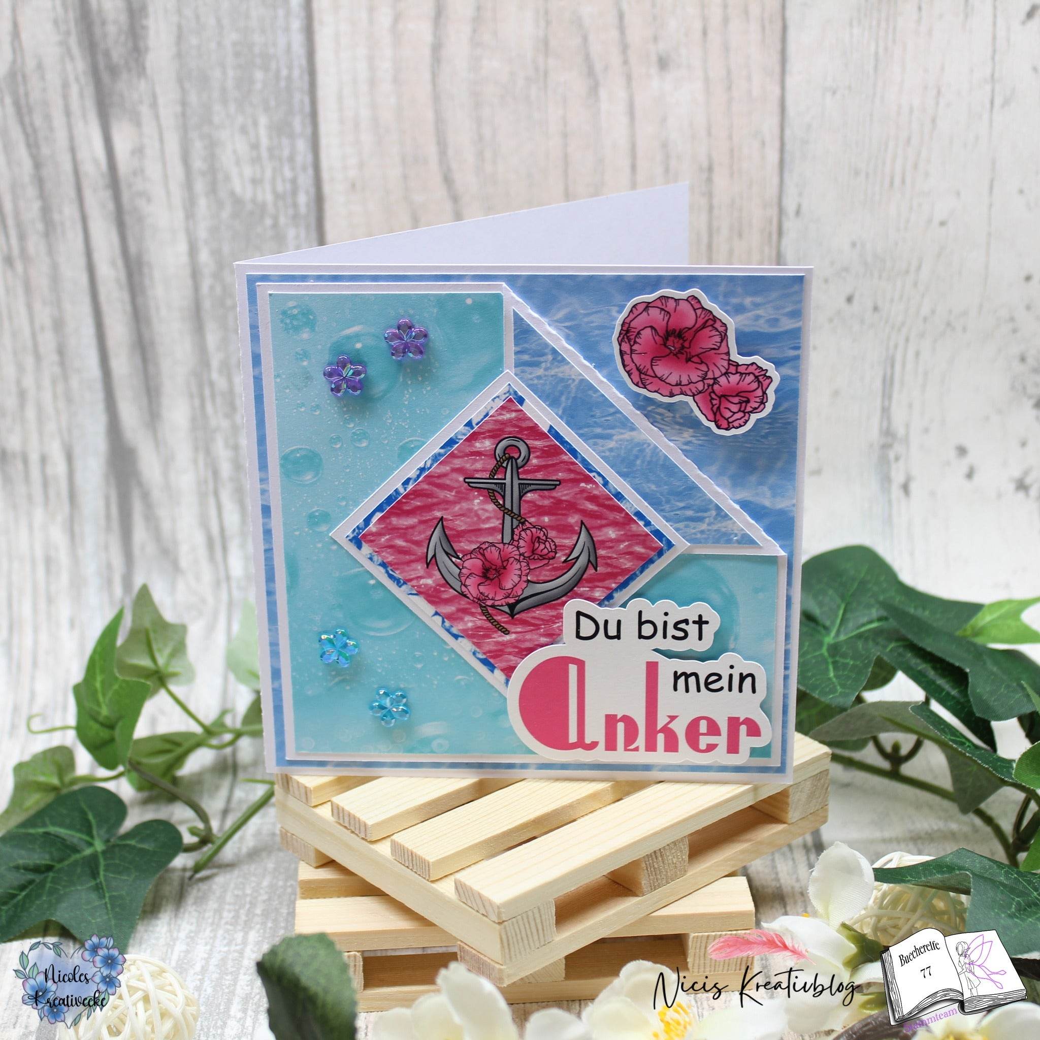 Digiset Blumen Anker Plotterdatei, Sublimation, Digistamp, Digipaper - Sewando