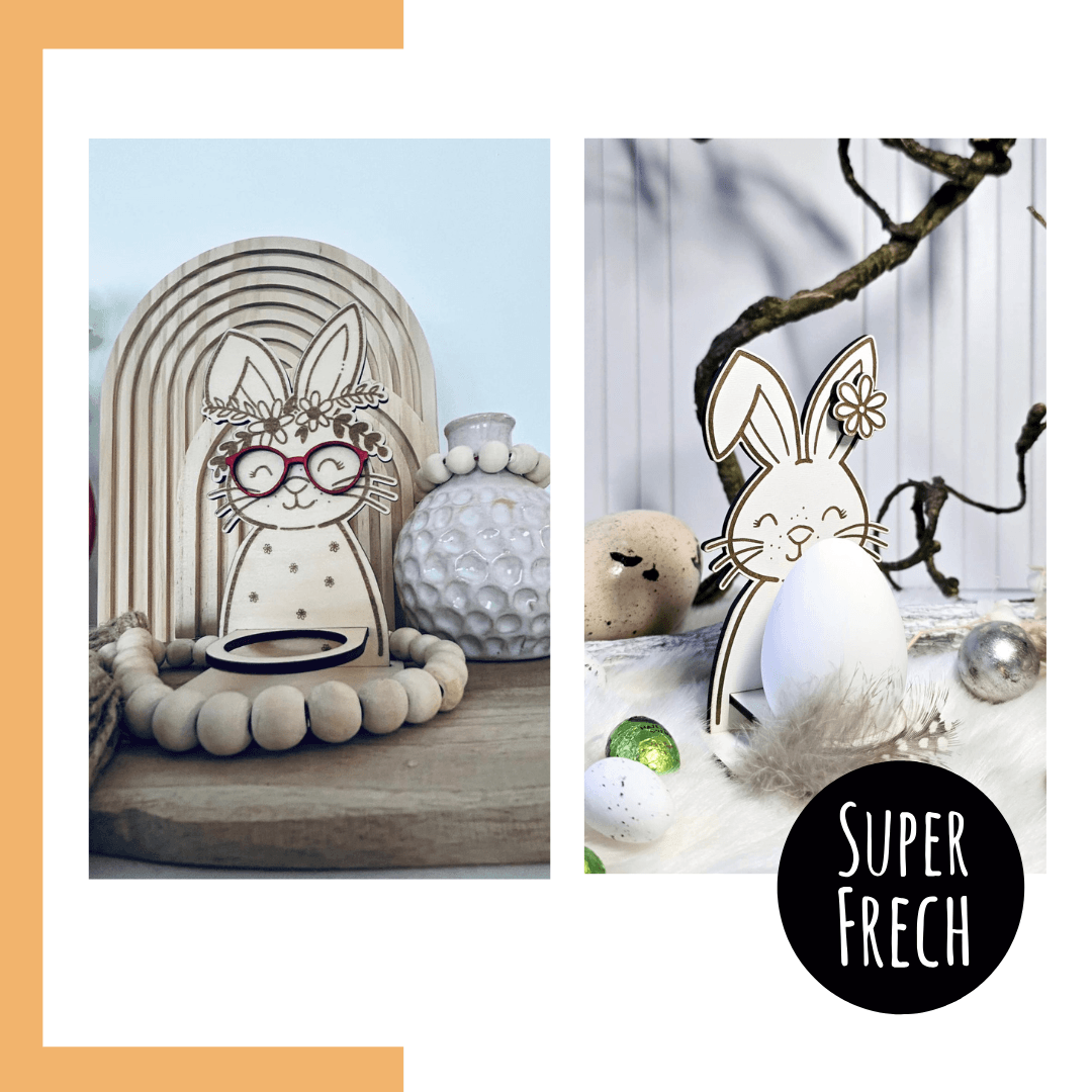 Laserdatei - Hasen Eierhalter mit variablen Details - Sewando