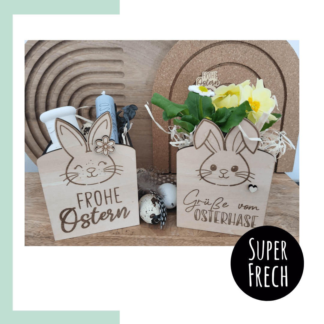Laserdatei - Osternest mit Hasen - Sewando