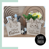 Laserdatei - Osterkorb mit Hasen und Schriftzügen - Sewando