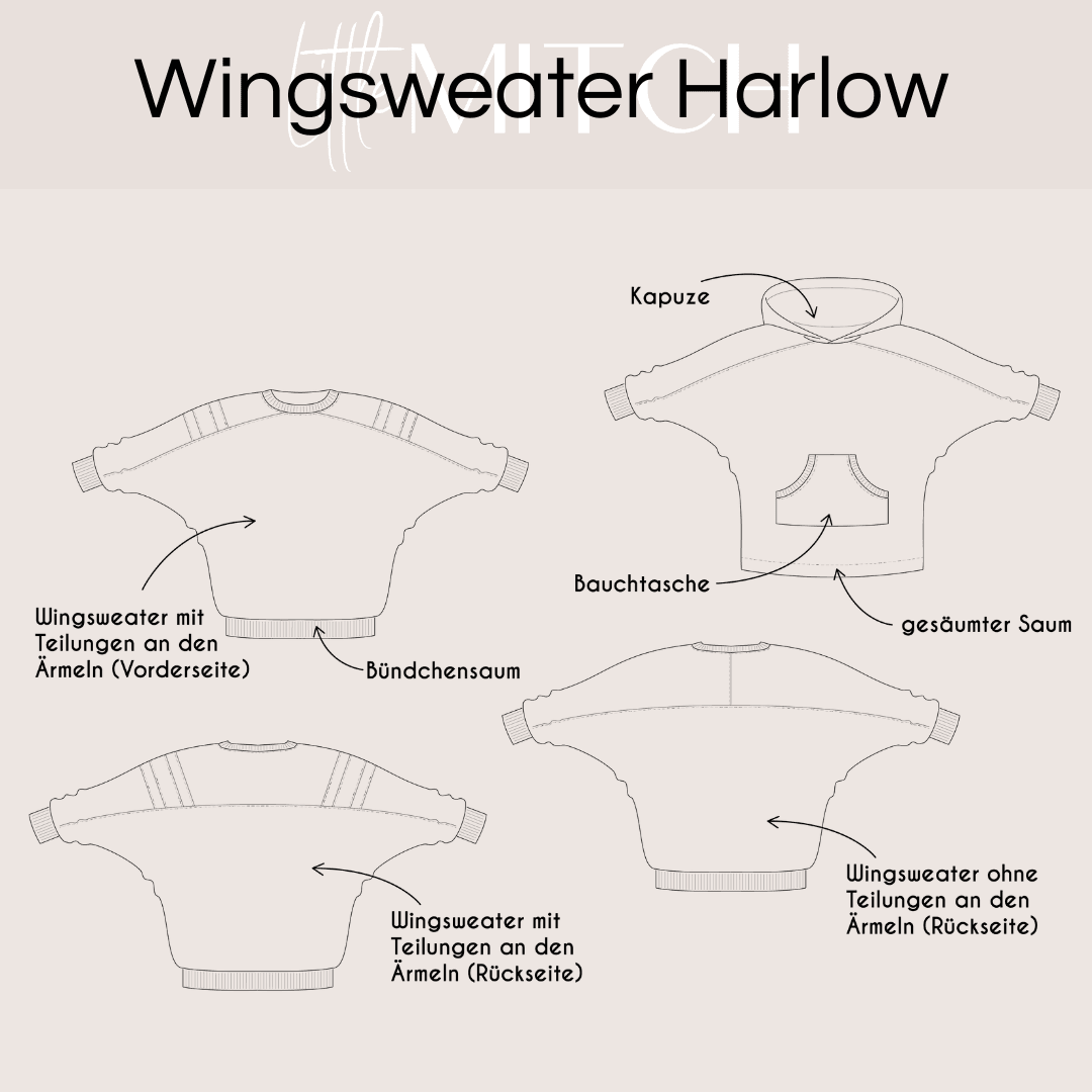 Schnittmuster Wingsweater Harlow Damen Gr. 30-54 - Sewando