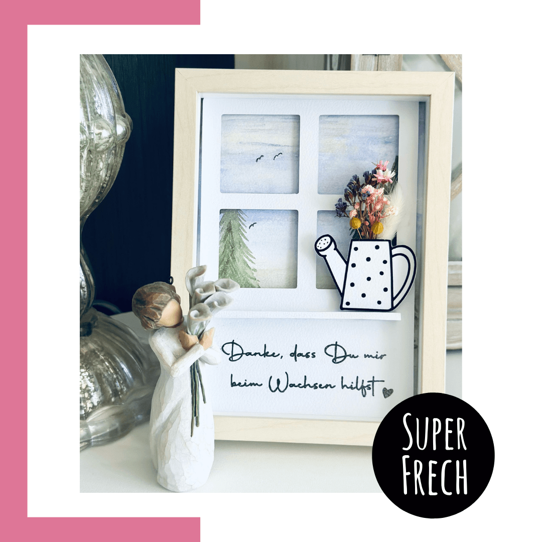 Laserdatei Fensterrahmen mit Gießkanne - Sewando