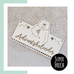Laserdatei - Adventskalender mit Bär und Sternen - Sewando
