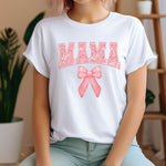 Mama in Rosa mit Blumen & Schleife Bügelbild, Druck - Sewando