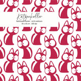 Katzenkoller – Nahtloses digitales Stoffmuster mit Comic-Katzen & Kulleraugen (JPG, 30 x 30 cm, 300 DPI) - Sewando