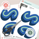 Girlande Schulkind blau - Printable (für Schere oder Plotter) - Sewando
