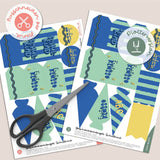 Geschenkanhänger Schulkind / 1. Klasse blau - Printable (Schere oder Plotter) - Sewando