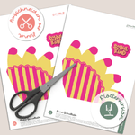 Mini-Schultüte Schulkind pink/ gelb - Printable für Schere oder Plotter - Sewando