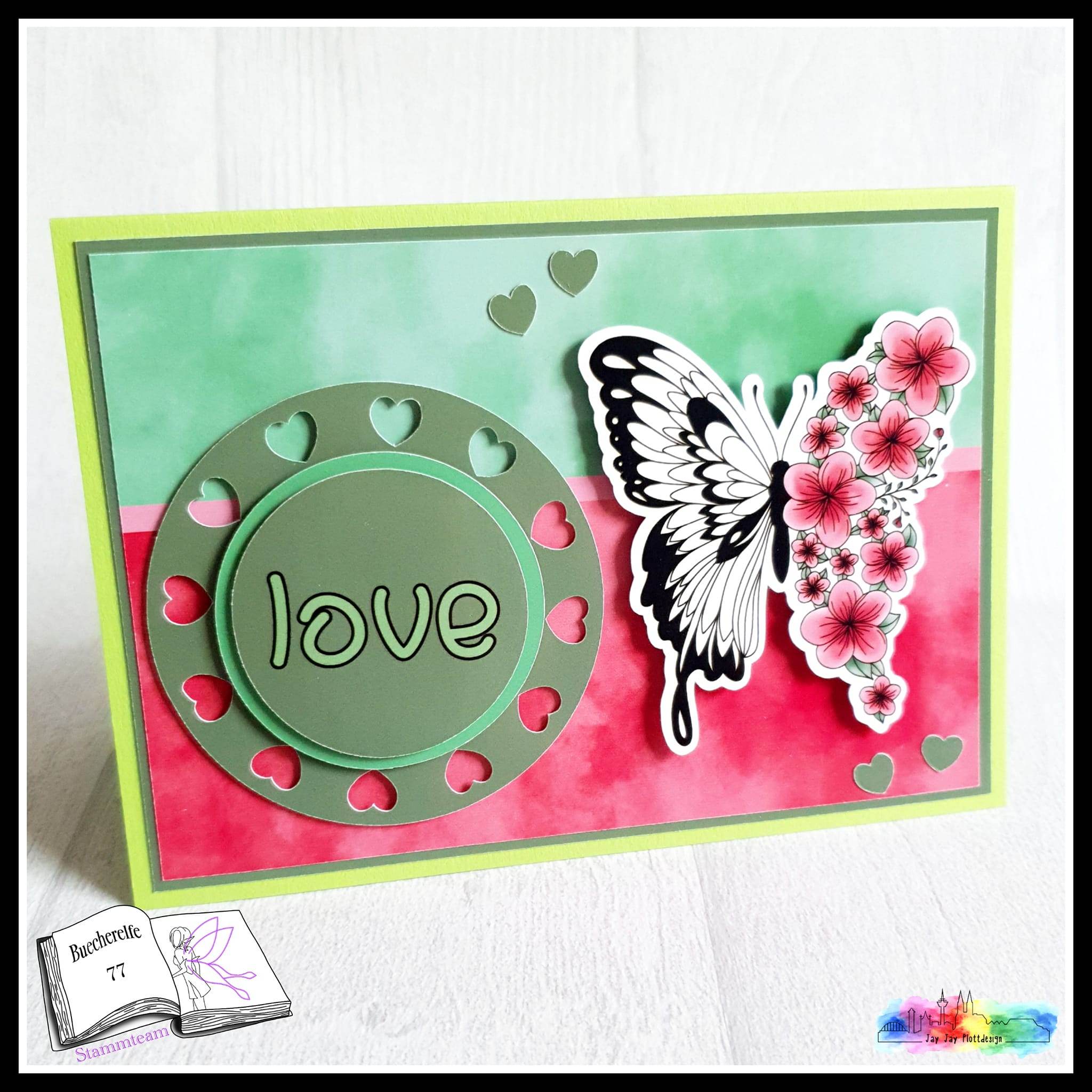 Plotterdatei flower butterfly, Sublimation, Digistamp, Digipaper - Sewando