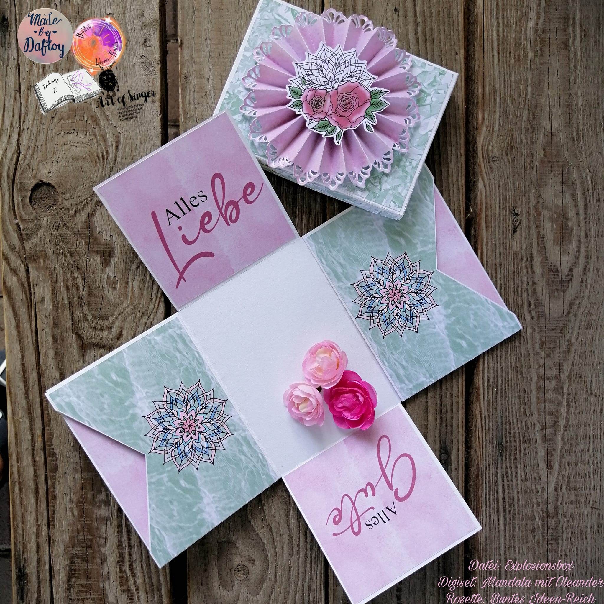 Digiset Mandala mit Oleander Sublimation, Digistamp, Digipaper - Sewando