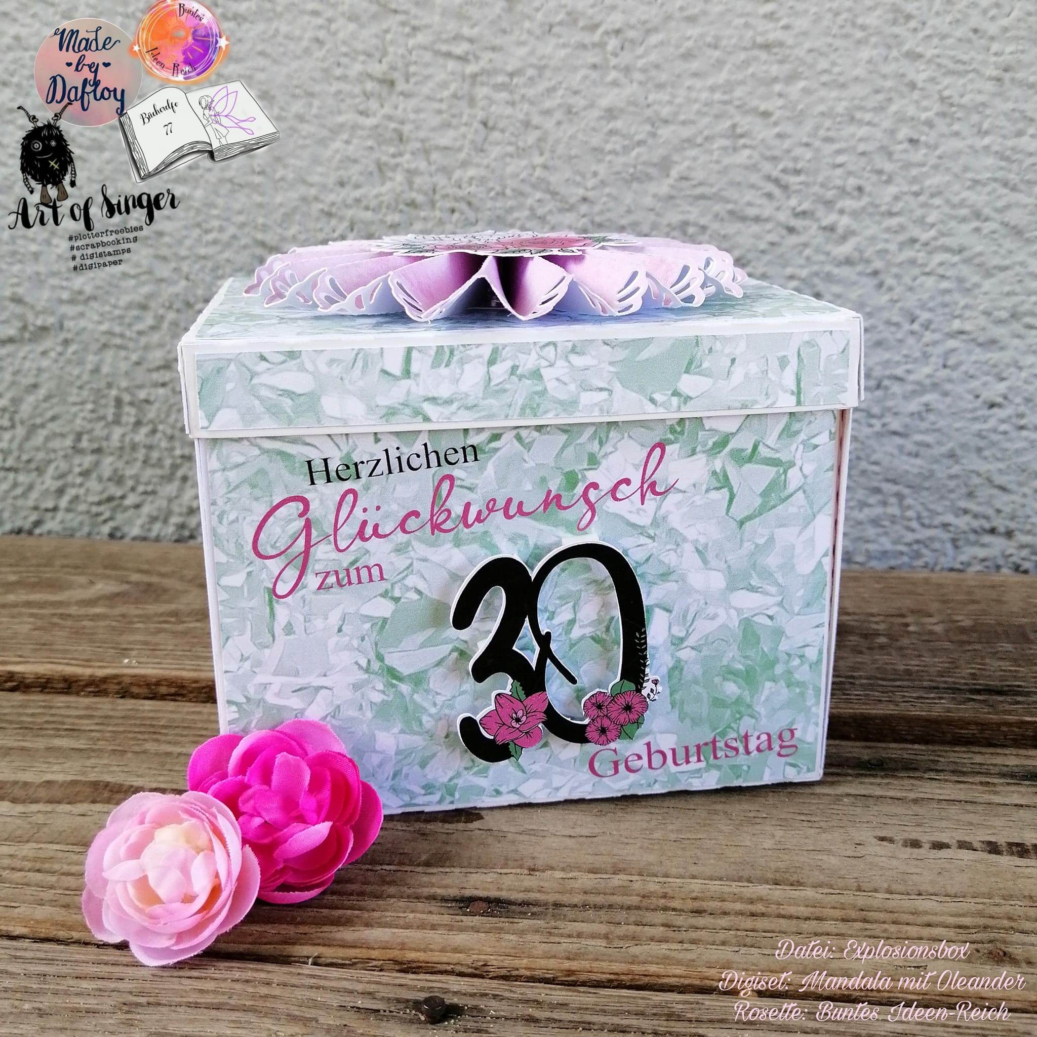 Digiset Mandala mit Oleander Sublimation, Digistamp, Digipaper - Sewando