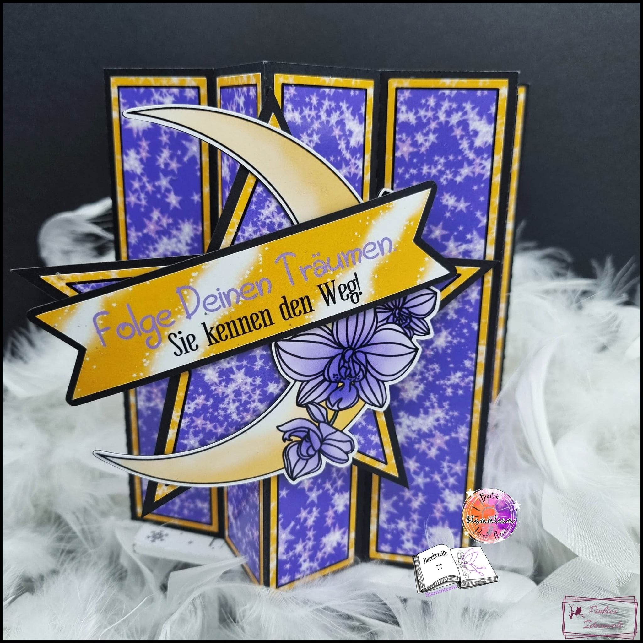 Digiset Blumenmond, Digistamp, Digipaper, Plotterdatei, Sublimation, Druck - Sewando