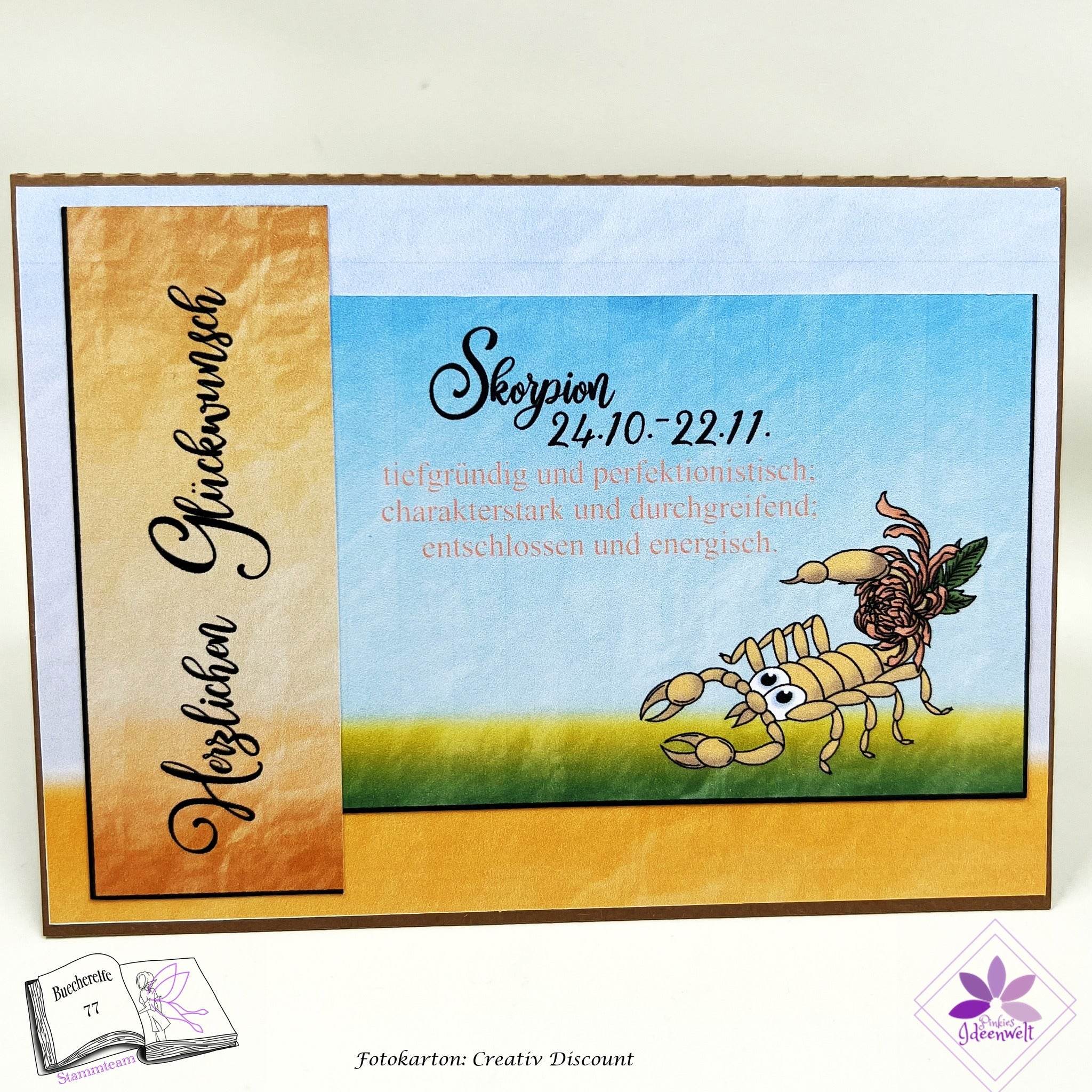 Plotterdatei Skorpion mit Chrysantheme Sublimation, Digistamp, Digipaper ! - Sewando