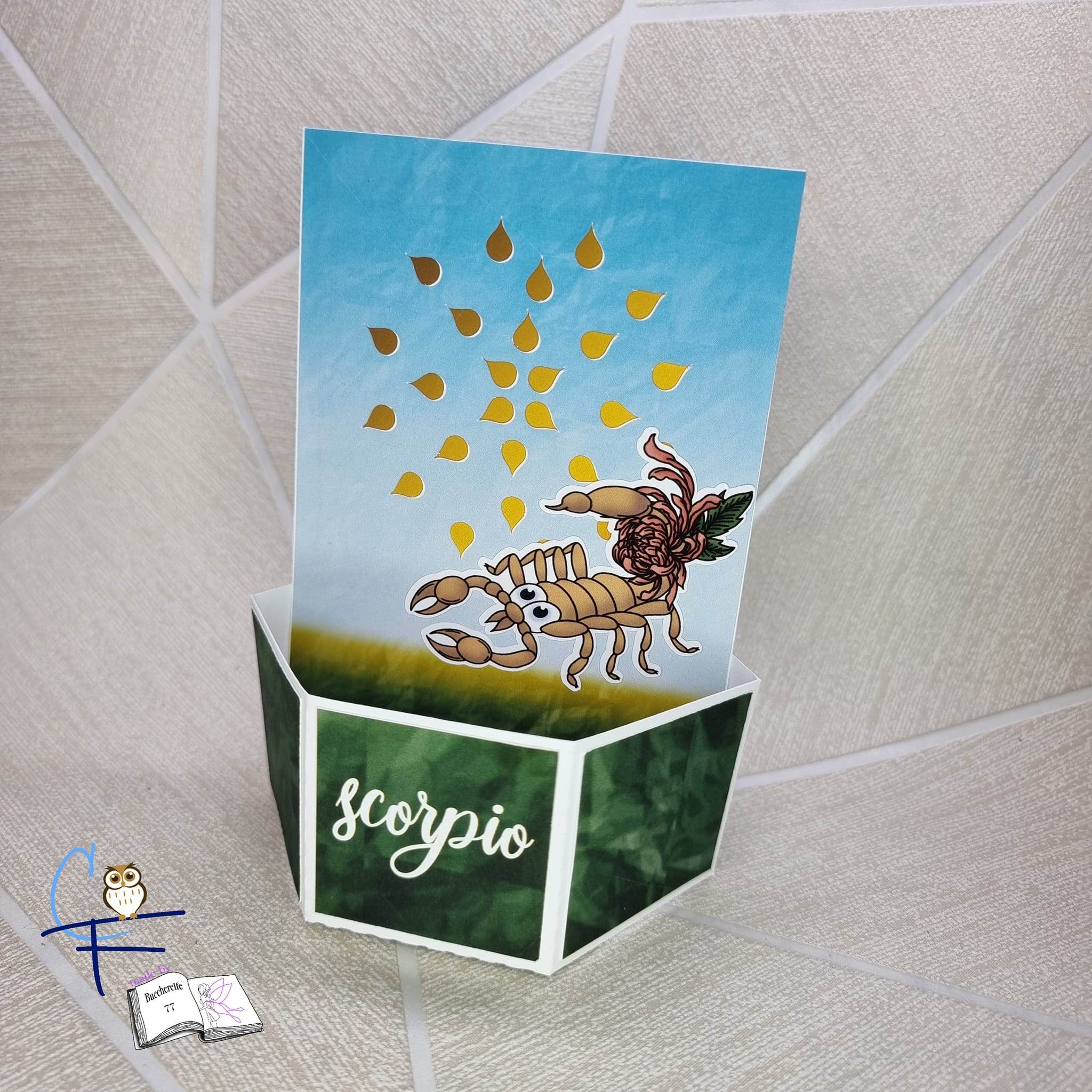 Plotterdatei Skorpion mit Chrysantheme Sublimation, Digistamp, Digipaper ! - Sewando