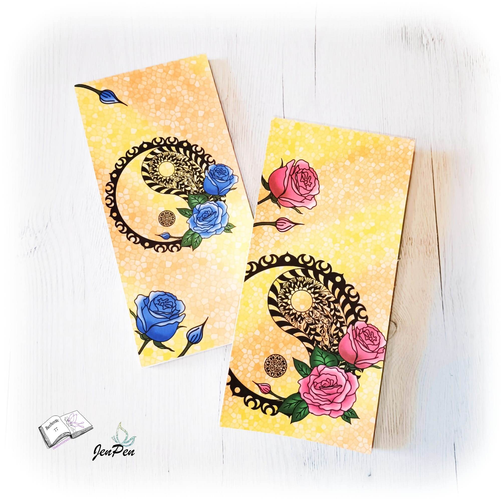 Plotterdatei Yin und Yang mit Rosen Sublimation, Digistamp, Digipaper ! - Sewando