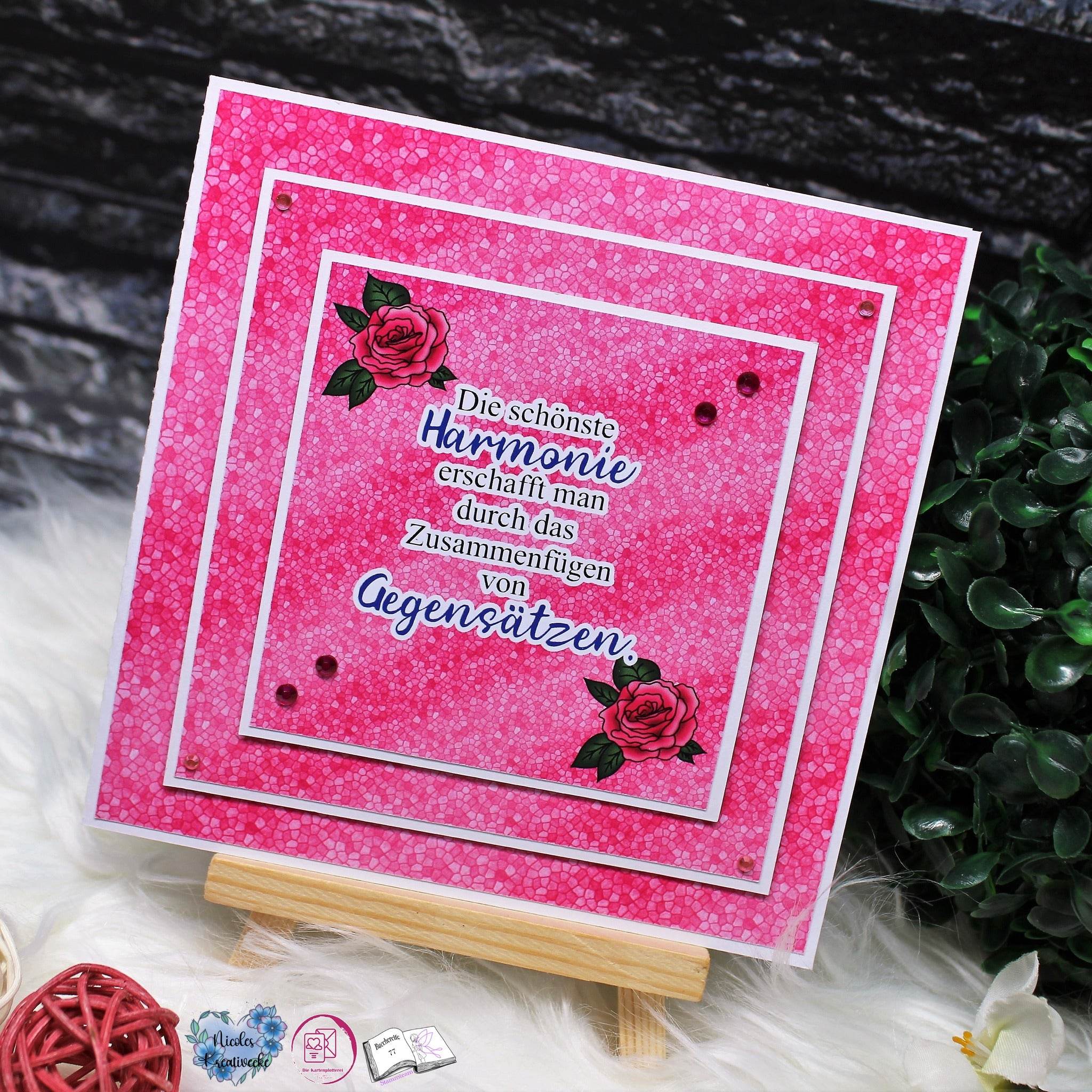 Plotterdatei Yin und Yang mit Rosen Sublimation, Digistamp, Digipaper ! - Sewando