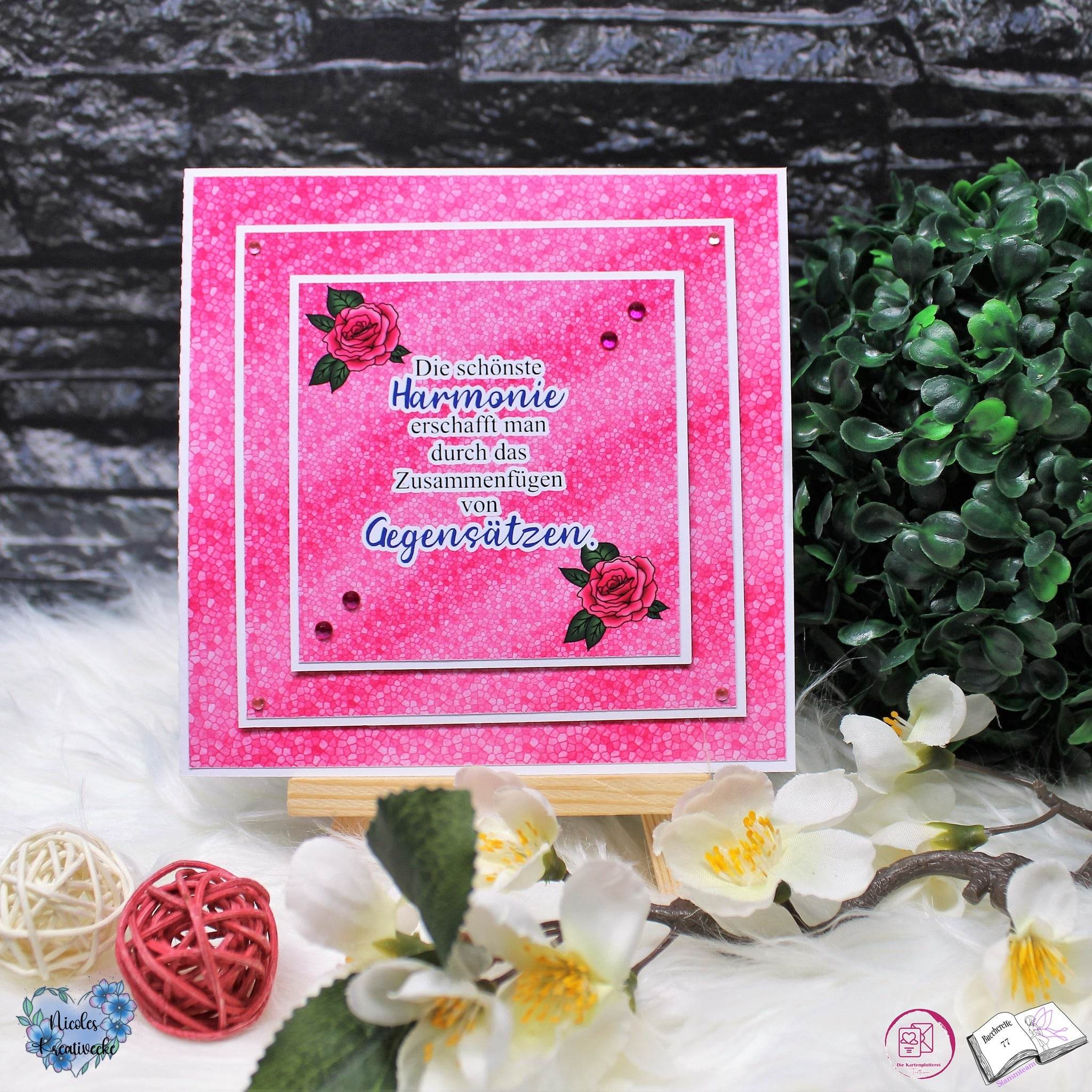 Plotterdatei Yin und Yang mit Rosen Sublimation, Digistamp, Digipaper ! - Sewando