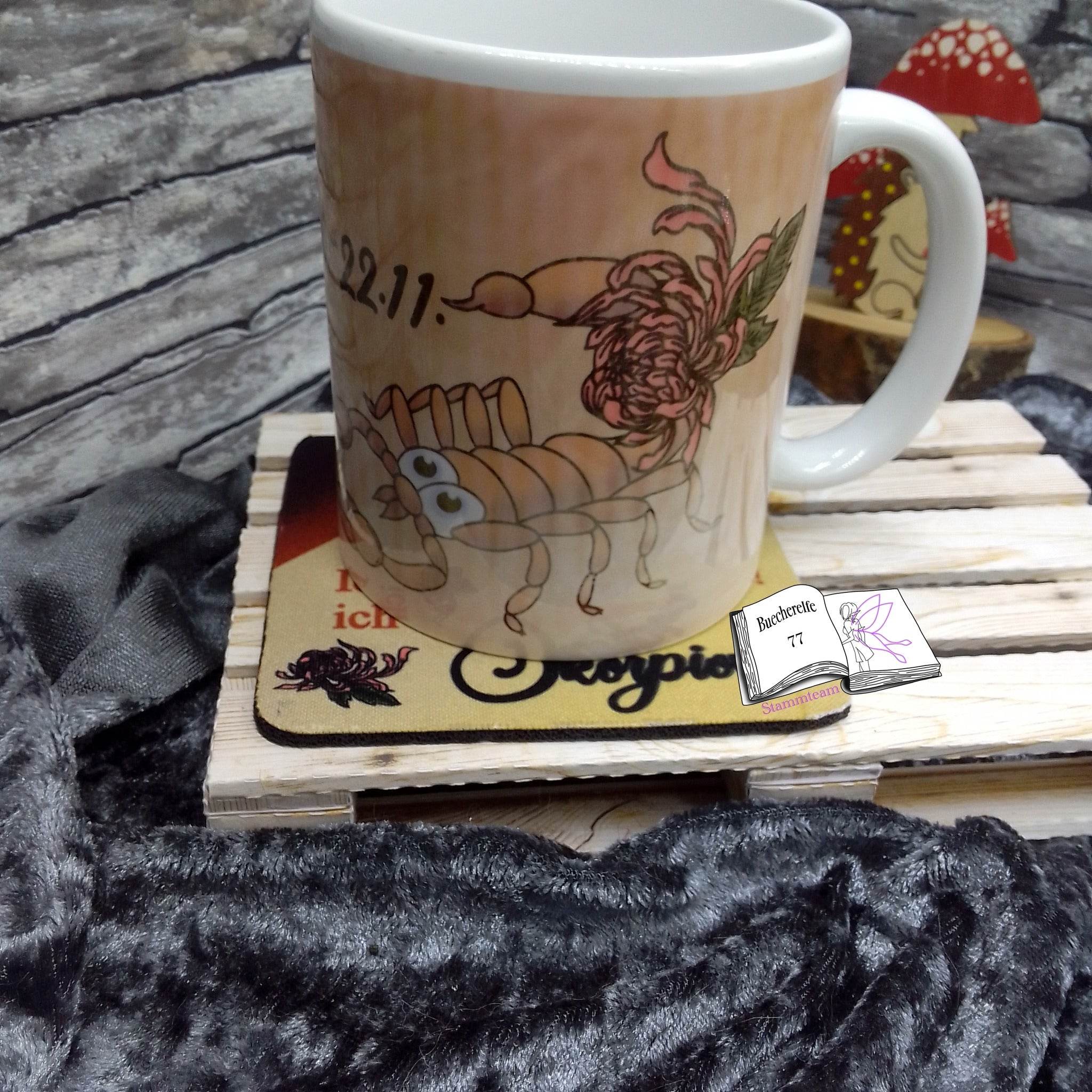 Plotterdatei Skorpion mit Chrysantheme Sublimation, Digistamp, Digipaper ! - Sewando