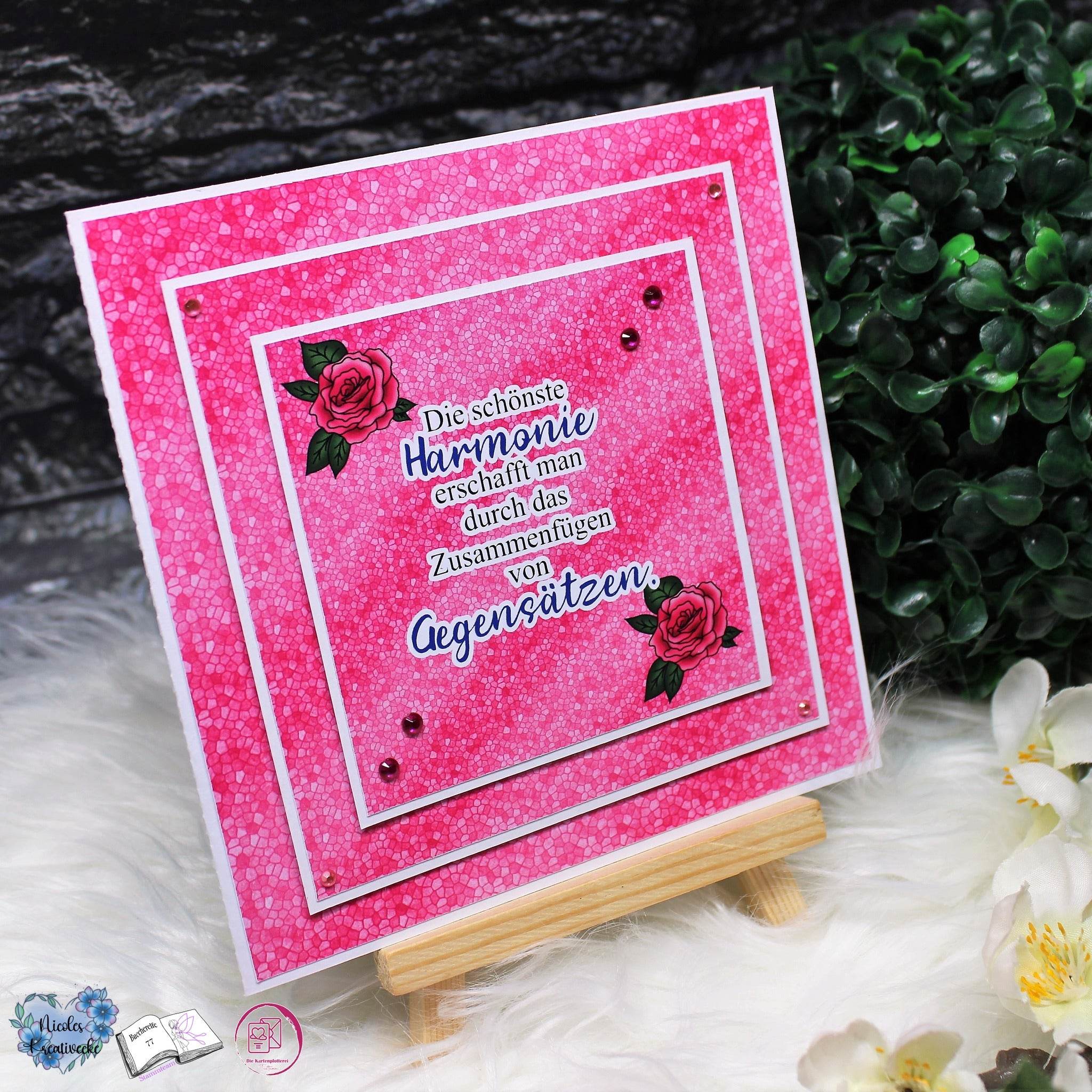 Plotterdatei Yin und Yang mit Rosen Sublimation, Digistamp, Digipaper ! - Sewando