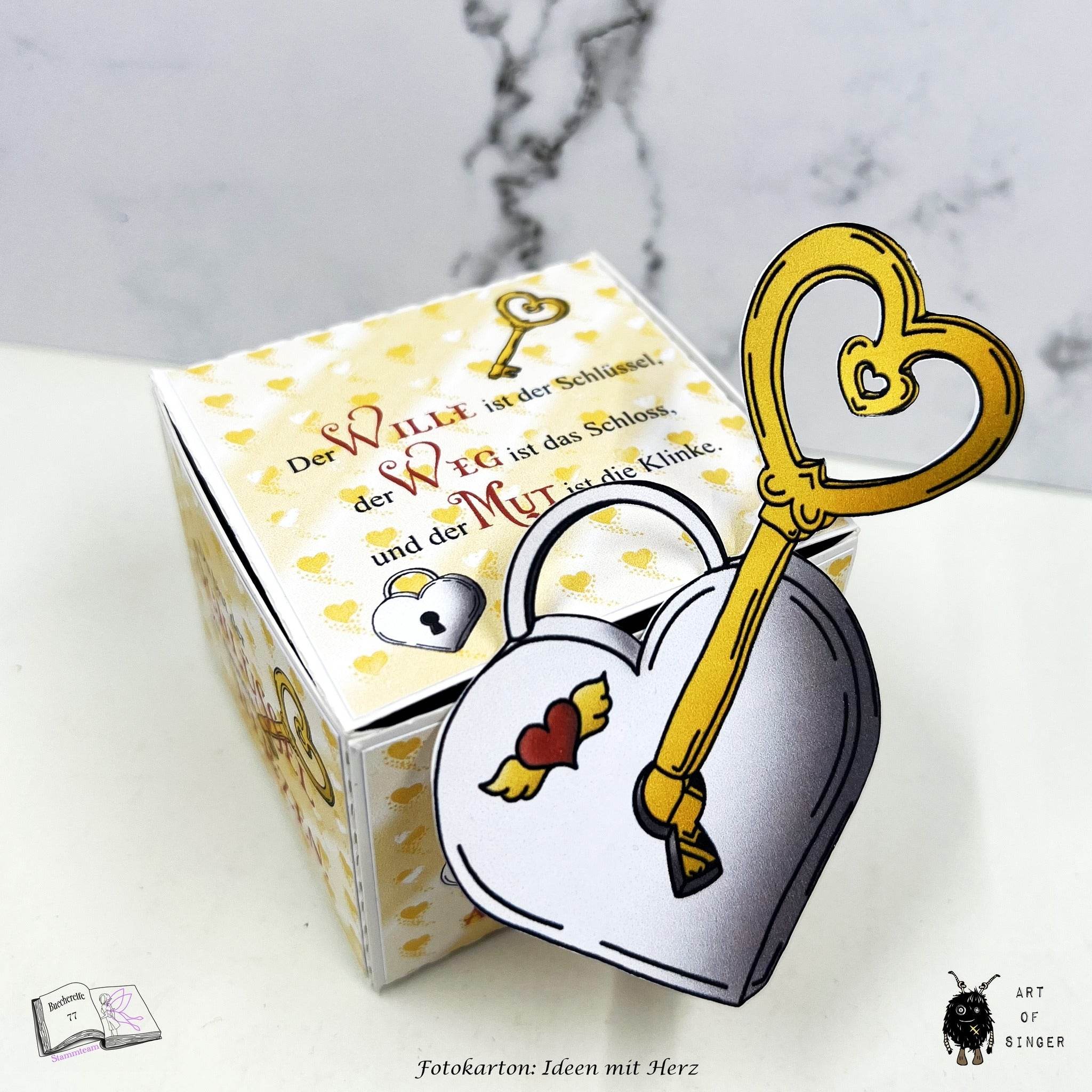 Digiset Herzschloss mit Schlüssel Plotterdatei, Sublimation, Digistamp, Digipaper - Sewando