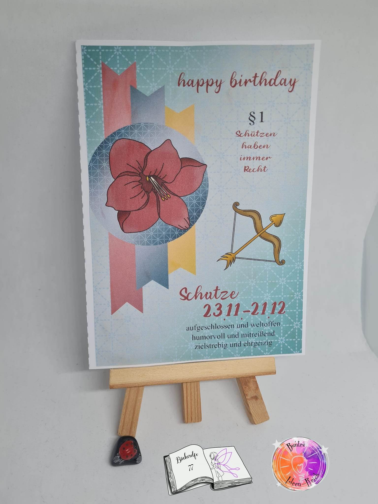 Plotterdatei Schütze mit Amaryllis Sublimation, Digistamp, Digipaper ! - Sewando