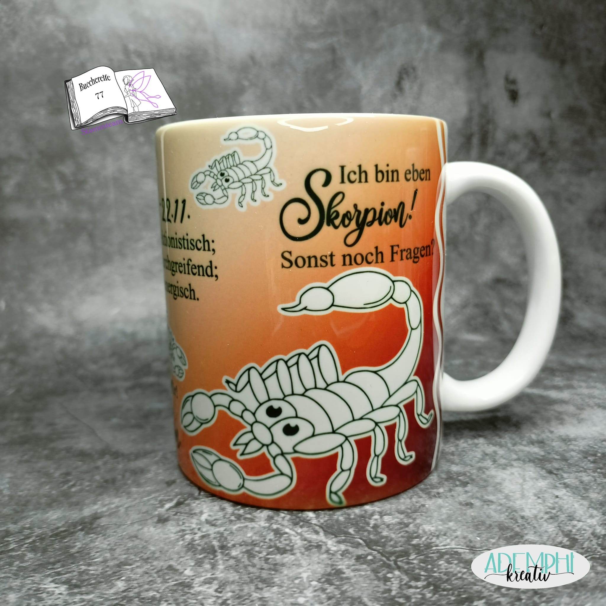 Plotterdatei Skorpion mit Chrysantheme Sublimation, Digistamp, Digipaper ! - Sewando