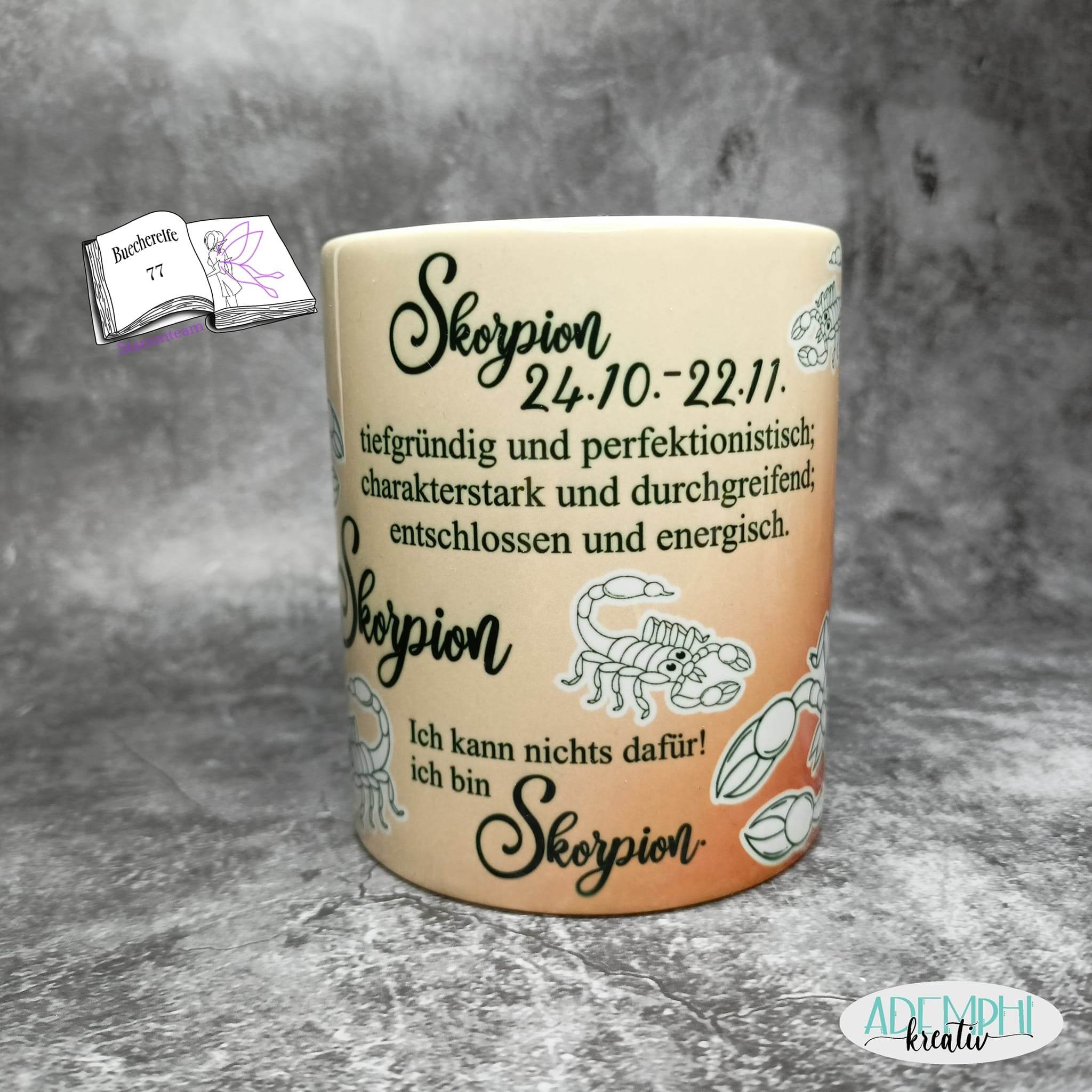 Plotterdatei Skorpion mit Chrysantheme Sublimation, Digistamp, Digipaper ! - Sewando