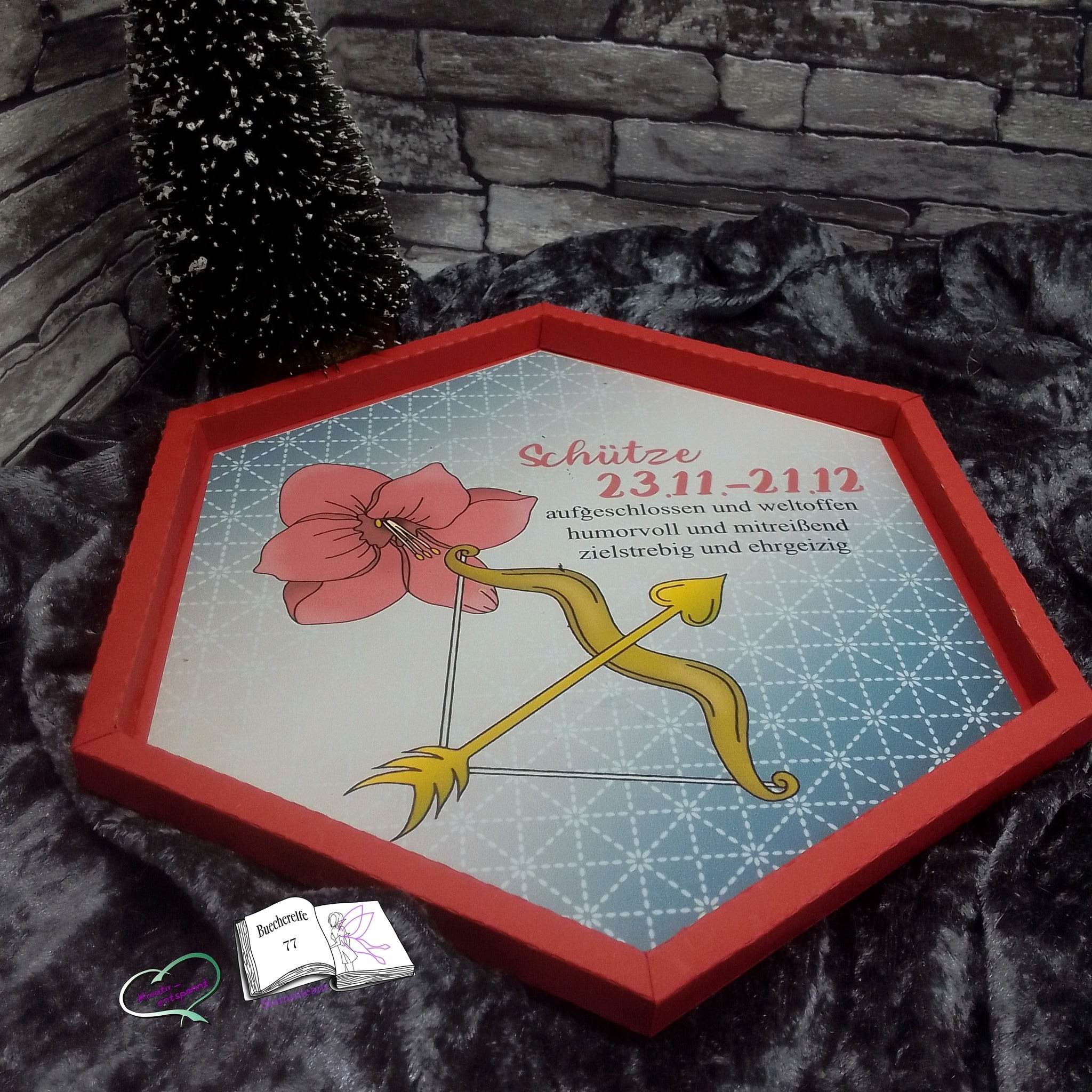 Plotterdatei Schütze mit Amaryllis Sublimation, Digistamp, Digipaper ! - Sewando