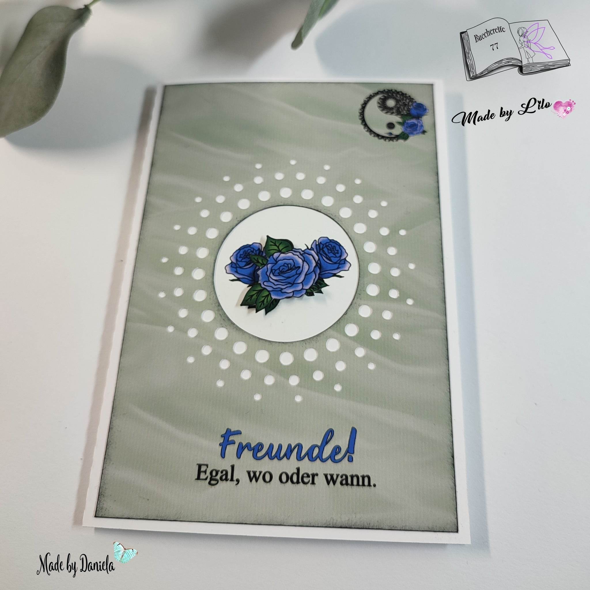 Plotterdatei Yin und Yang mit Rosen Sublimation, Digistamp, Digipaper ! - Sewando