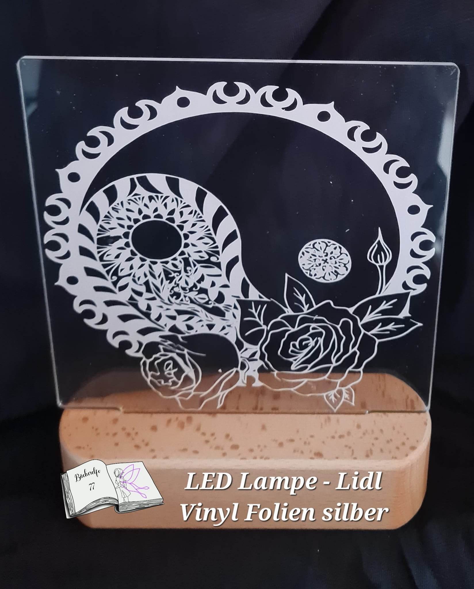 Plotterdatei Yin und Yang mit Rosen Sublimation, Digistamp, Digipaper ! - Sewando