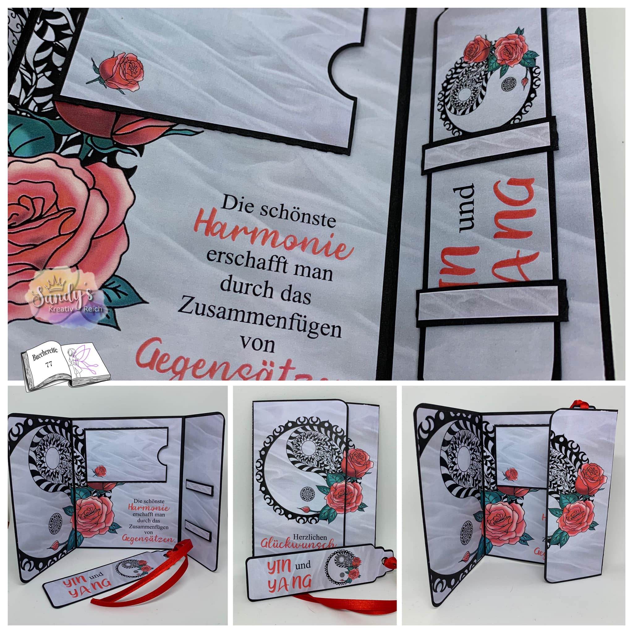 Plotterdatei Yin und Yang mit Rosen Sublimation, Digistamp, Digipaper ! - Sewando