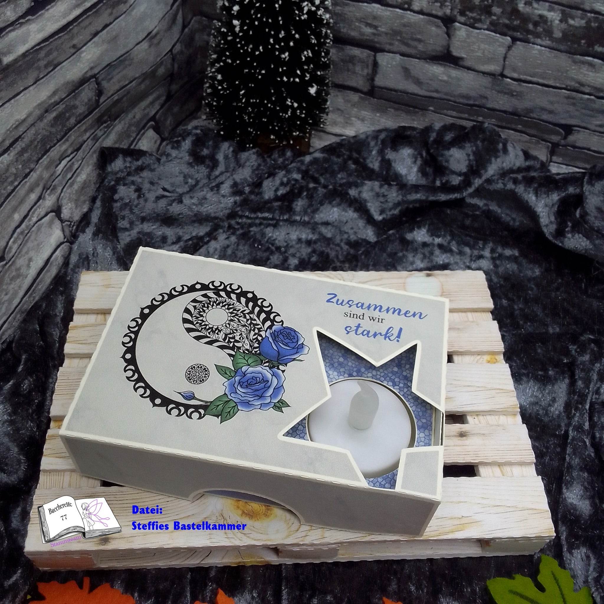 Plotterdatei Yin und Yang mit Rosen Sublimation, Digistamp, Digipaper ! - Sewando