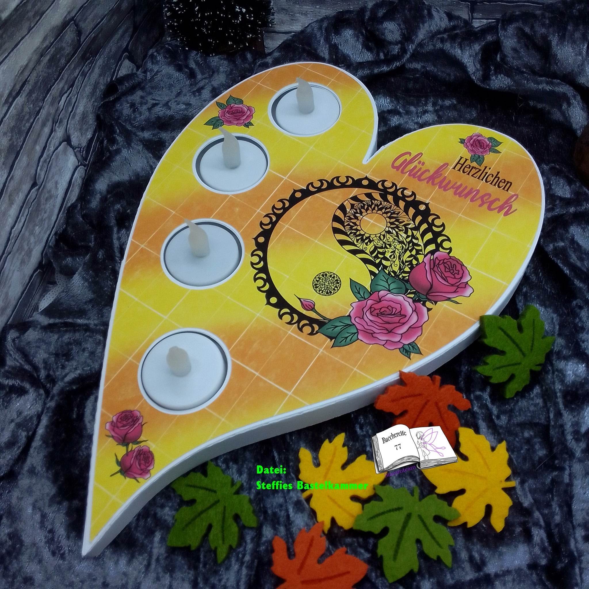 Plotterdatei Yin und Yang mit Rosen Sublimation, Digistamp, Digipaper ! - Sewando