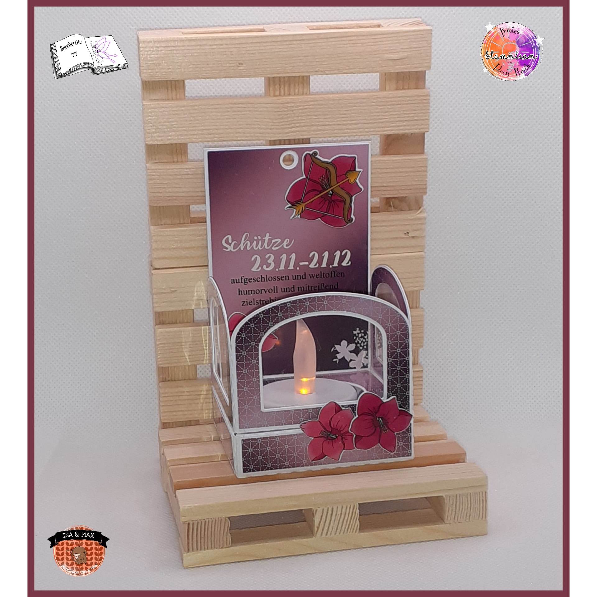 Digiset Schütze mit Amaryllis Plotterdatei, Sublimation, Digistamp, Digipaper - Sewando