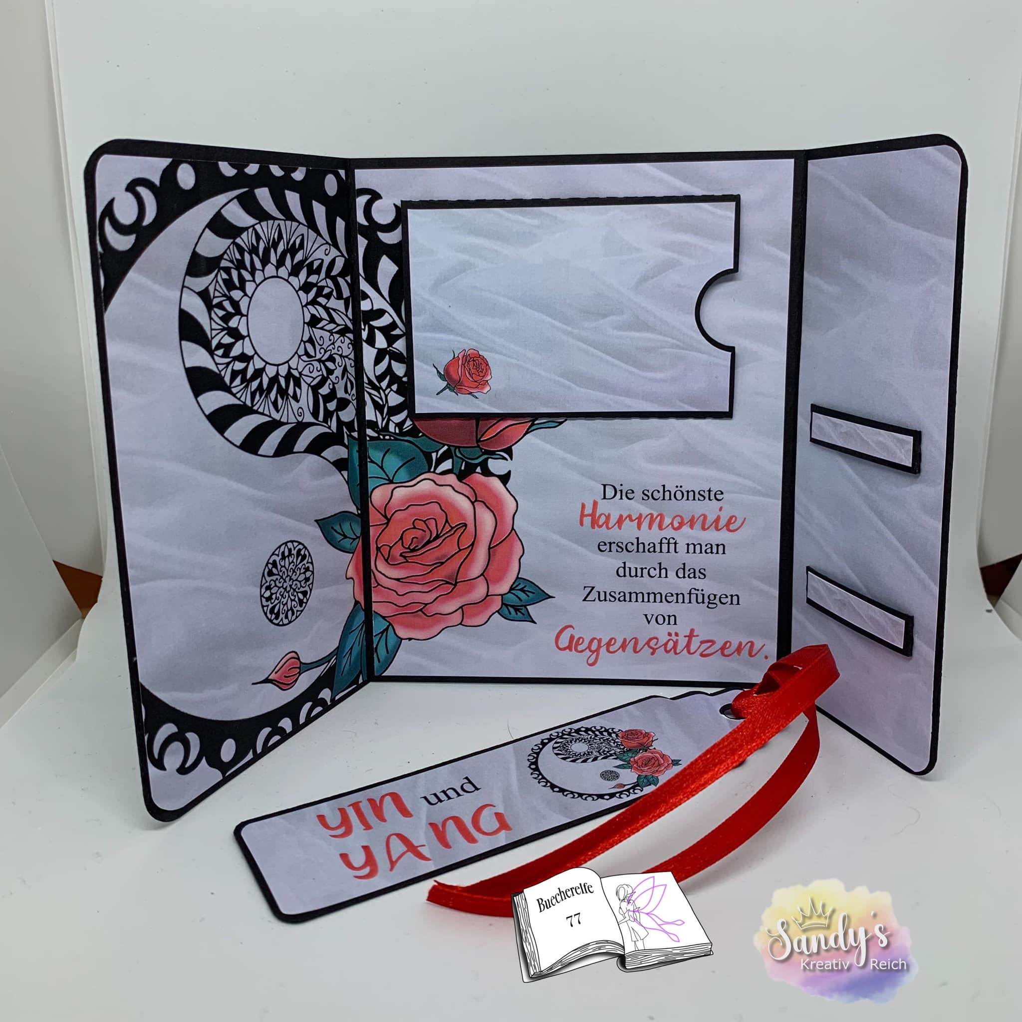 Plotterdatei Yin und Yang mit Rosen Sublimation, Digistamp, Digipaper ! - Sewando