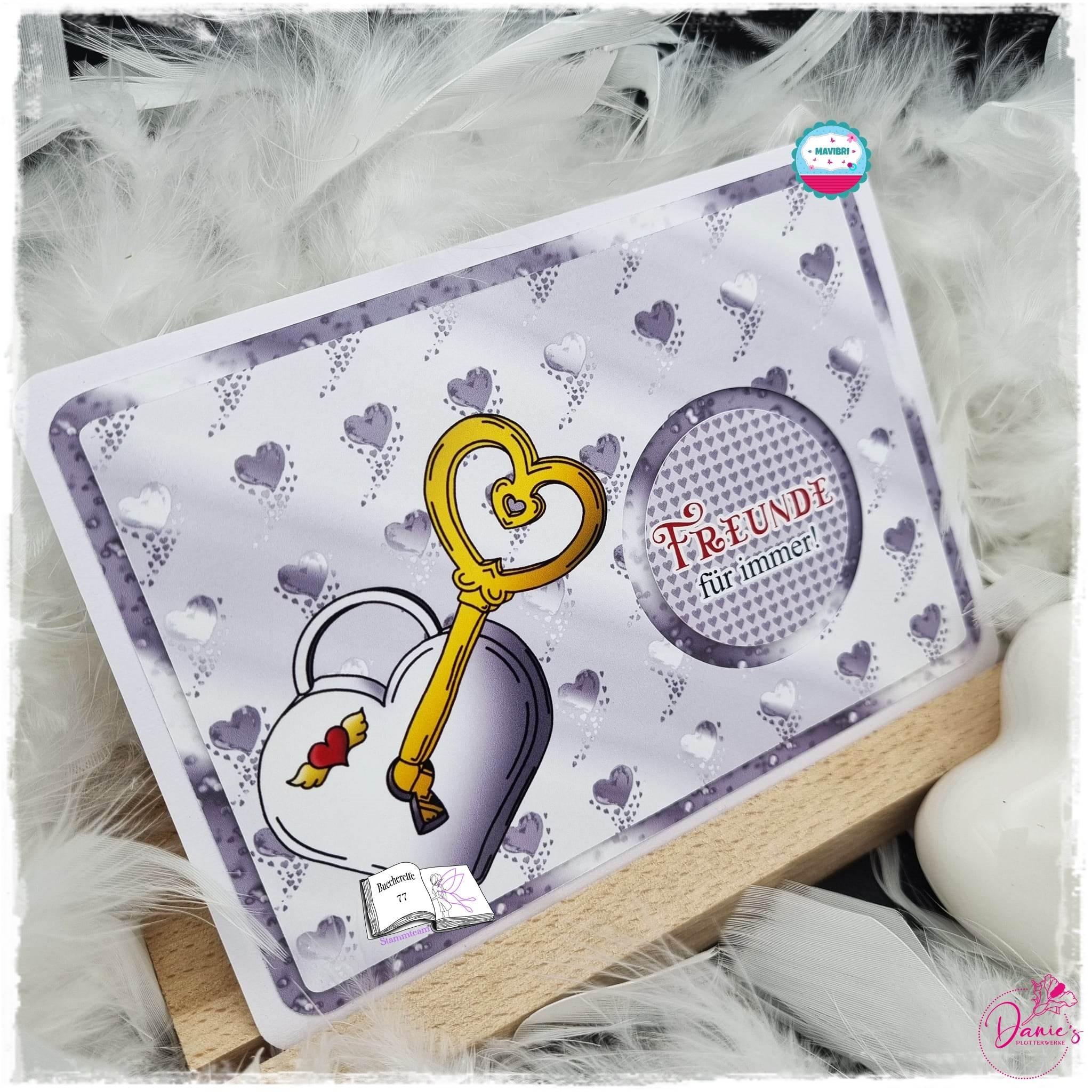 Digiset Herzschloss mit Schlüssel Plotterdatei, Sublimation, Digistamp, Digipaper - Sewando