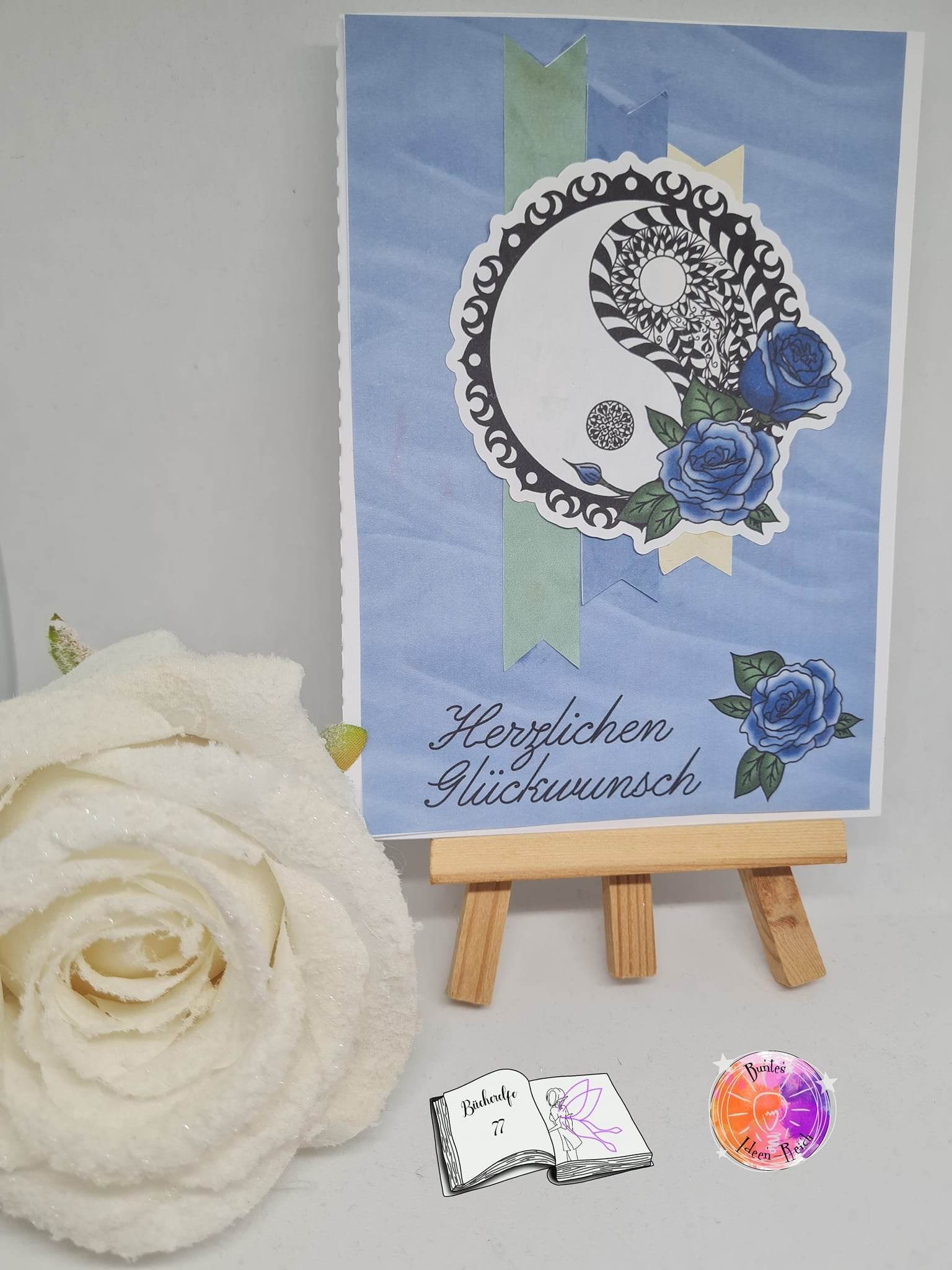 Plotterdatei Yin und Yang mit Rosen Sublimation, Digistamp, Digipaper ! - Sewando